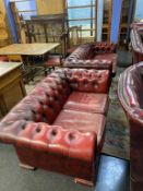 A three seater and a two seater Chesterfield settee