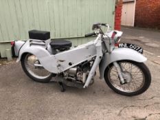 Motorbike, a 200cc Velocette LE, first registered 1959, mileage indicated 11,604