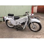 Motorbike, a 200cc Velocette LE, first registered 1959, mileage indicated 11,604