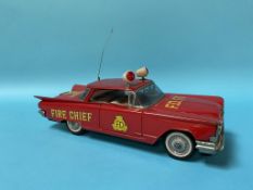 A tin plate 'Fire Chief' car