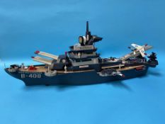 A Marx USS Battlewagon B-400, with accessories and instructions