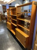 A teak three section bookcase