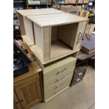 Four modern chests of drawers and a modern table