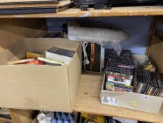 Three boxes of CDs and books etc.