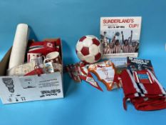 SAFC 1973 cup final ephemera, to include programmes, signed football etc. Also included in the lot