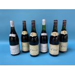 Four bottles of Domaine Rene Couly Clos de l'Echo Chinon, 1986 and two bottles of Bourgueil