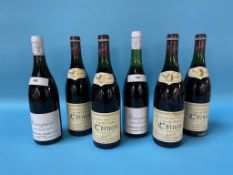 Four bottles of Domaine Rene Couly Clos de l'Echo Chinon, 1986 and two bottles of Bourgueil