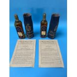 Two bottles of 1975 Bushmills Millennium Malt whisky (private cask) no. 245 and no. 246, cask number