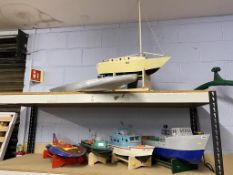 Six model boats