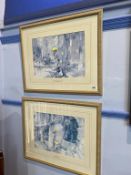 Pair of prints, after Sir William Russell Flint, 28 x 39cm