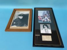 Autographs: Two Elvis Presley framed and mounted with photos