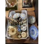 A tray of assorted, to include a pair of tureens etc.