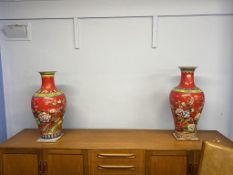 A near pair of modern Chinese vases, 70cm height