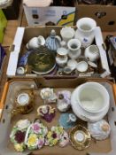 Two boxes of assorted, to include Royal Doulton figures, Aynsley etc.