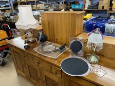 A turntable, lamps etc.