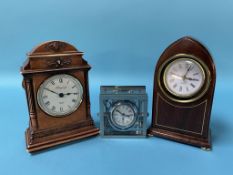 Three modern mantle clocks