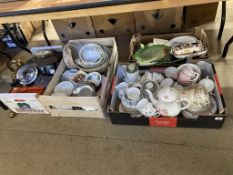 Four boxes of assorted china etc.