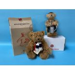 A boxed modern Steiff teddy bear and a boxed Hermann bear