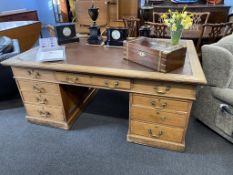 A large partners style desk, 182 x 121cm