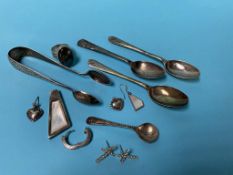 Various silver spoons etc., 2.8oz