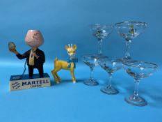 Advertising: A Martel Cognac plastic advertising figure, a limited edition Babycham model and five