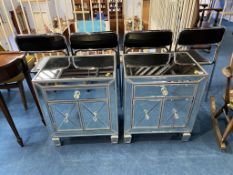 A pair of mirrored cabinets, 55cm wide