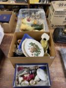 Three boxes of assorted, to include Limoges etc.