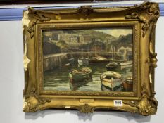 F. M. Bennett, oil, signed, 'Mevagissey Harbour', 24 x 34cm