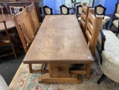 A bespoke made refectory table and four chairs
