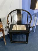 A Chinese ebonised armchair