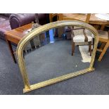 Gilt framed over mantle mirror, 104cm