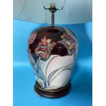 A large Moorcroft 'Red Tulip' table lamp, 31cm / 75cm with shade