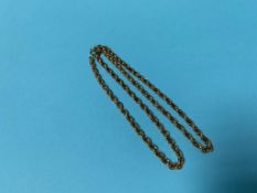 A 9ct gold chain, 19g