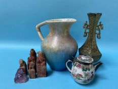 Various Oriental seals and a bronze vase etc.