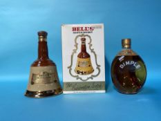 A boxed bottle of Bells Whisky and a bottle of Dimple Whisky