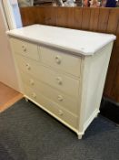 A painted straight front chest of drawers