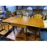 A Youngers gateleg table and two chairs