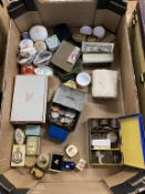 Assorted coins and pill pots etc.