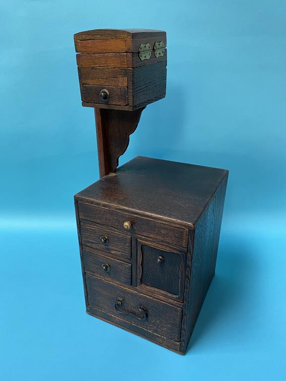 A Japanese elm sewing cabinet
