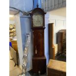 A mahogany cased eight day long case clock, dial signed 'Armstrong Newcastle'