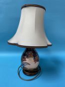 A Moorcroft table lamp (approx. 20cm, 43cm with shade)