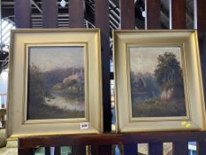 J. Heillers, pair, oils, signed, 'View of the River Wear', 32 x 24cm