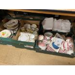 Four trays of china to include Adams ware etc.