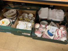 Four trays of china to include Adams ware etc.