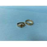 Two 9ct gold rings, 7g