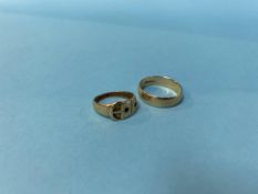 Two 9ct gold rings, 7g