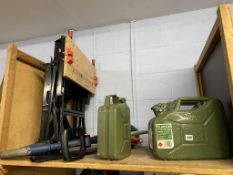 Two jerry cans, a workmate etc.