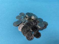 A quantity of ten pence pieces