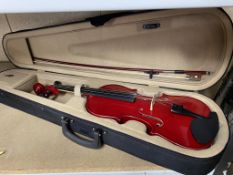 A modern violin and carry case