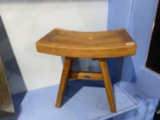 An Aqua teak stool